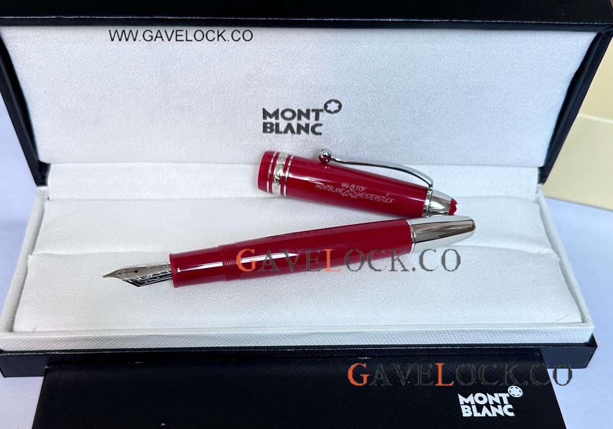 2024! Copy Mont Blanc 100 years Anniversary Edition Fountain Red-Silver